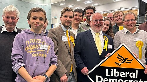 Exeter Lib Dems celebrate election wins at the Exeter City Council count