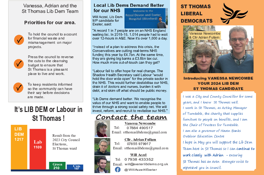 St Thomas Lib Dems leaflet Annual Report for 2023