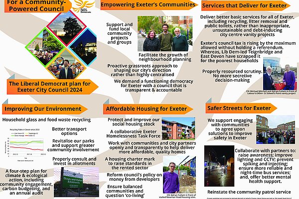 Summary of Exeter Lib Dem's 2024 Manifesto: For a Community-Powered Council