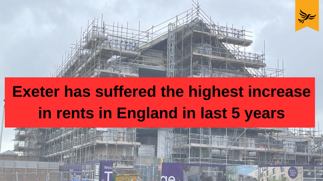 Exeter has suffered the highest rent increase in England in the last 5